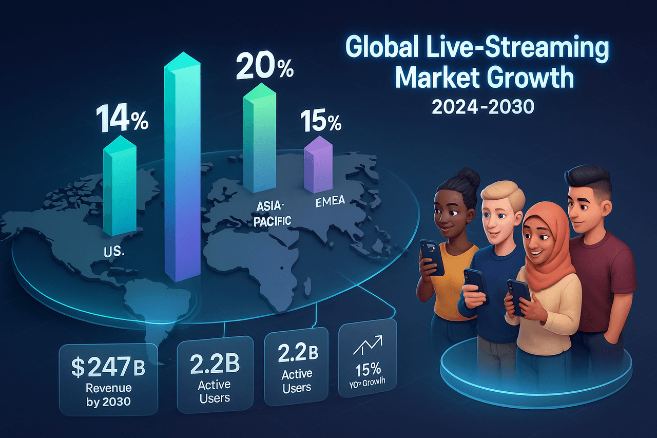 news image: Global Live Streaming Market Trends Highlight U.S. Growth Potential